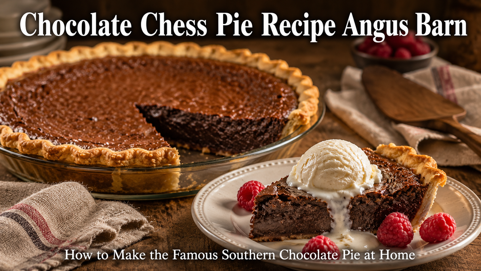 Angus Barn Chocolate Chess Pie - Famous Southern Chocolate Chess Pie Recipe