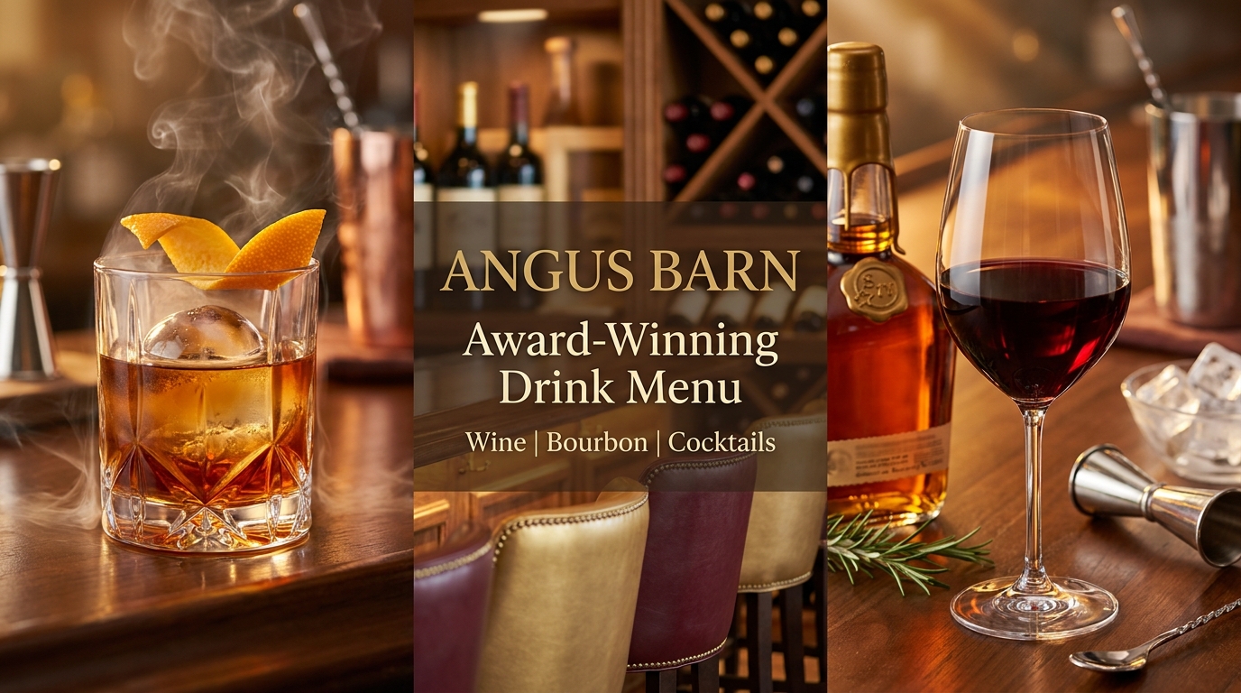 Angus Barn Complete Dinner Menu - Certified Black Angus Beef, Fresh Seafood, Award-Winning Desserts, Raleigh NC