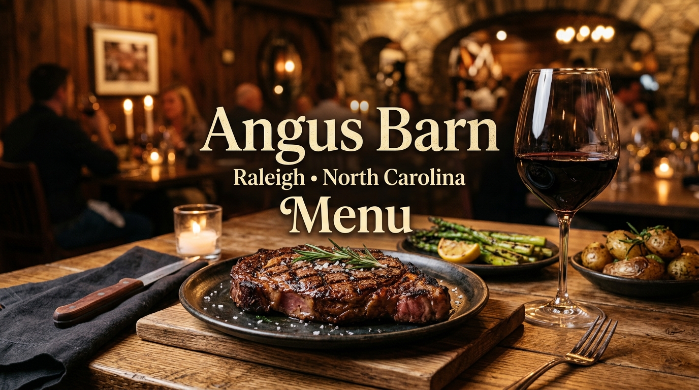 Angus Barn Raleigh North Carolina Menu 2026 - Certified Black Angus Beef, Fresh Seafood, Award-Winning Desserts